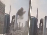 Restos de dron interceptado impactaron contra edificio en centro financiero en Dubái, EAU.