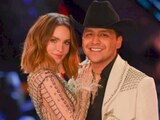 Belinda y Christian Nodal, ayer, tras cantar a dueto en "La Voz México".