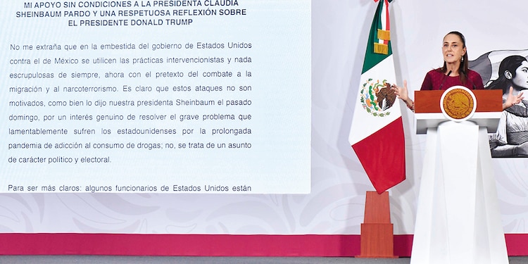 Claudia Sheinbaum, Presidenta de México, ayer, en conferencia de prensa.