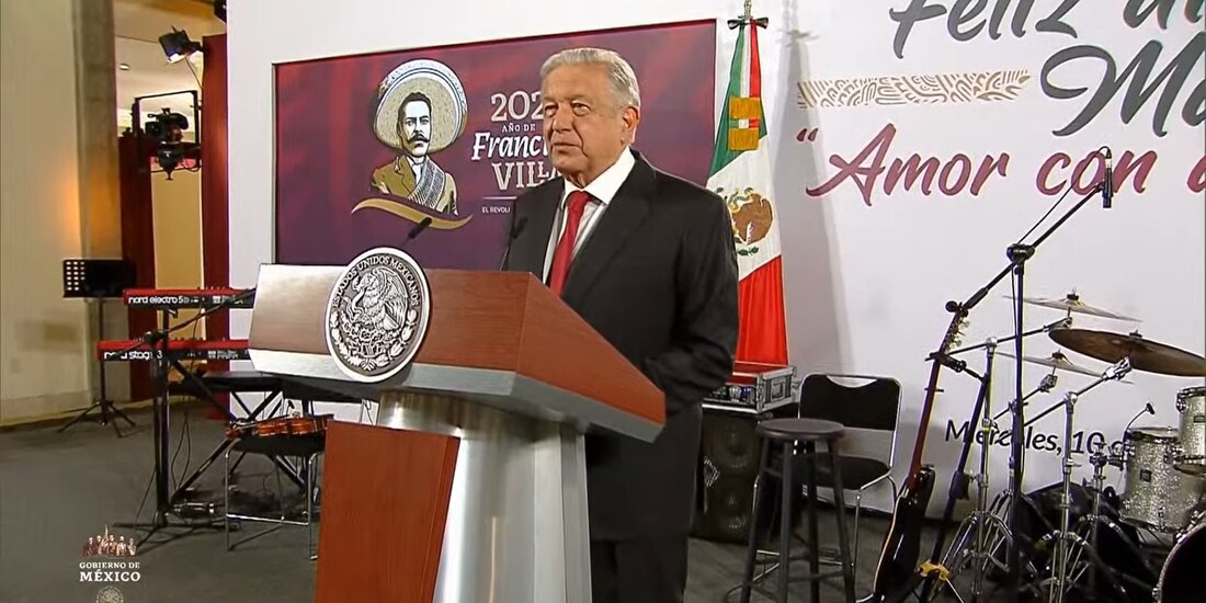 Andrés Manuel López Obrador este miércoles 10 de mayo, en Palacio Nacional.