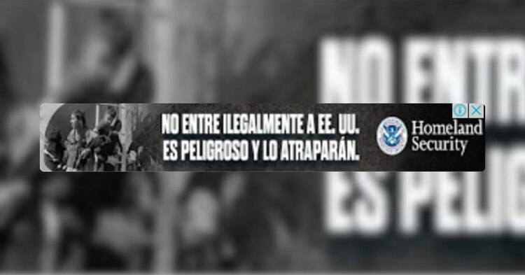 Así es el banner antimigrante que ha aparecido a usuarios en internet.