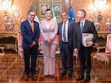 Kenia López Rabadán se reunió con el presidente del Senado italiano, Ignazio La Russa