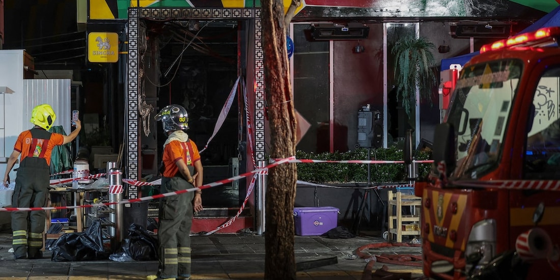 Incendio en bar de Bangkok, Tailandia, el 12 de julio de 2026.