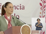 Claudia Sheinbaum, presidenta de México, en la Conferencia del Pueblo.
