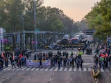 Miembros de la ANTAC y del Frente Nacional para el Rescate del Campo Mexicano durante bloqueos este 20 de mayo