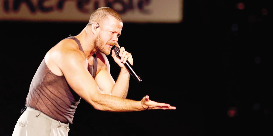 Dan Reynolds, vocalista de Imagine Dragons, ayer, en CDMX.