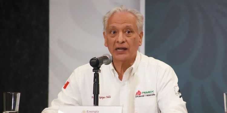 El titular de Pemex informó que el derrame en el Golfo de México está ligado a una fuga en un oleoducto de 36 pulgadas.