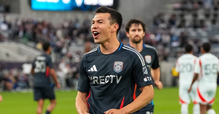 Hirving 'Chucky' Lozano festeja uno de sus goles con el San Diego FC en el triunfo sobre FC Dallas en la MLS.
