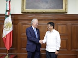 José Medina Mora, presidente del CCE, y el ministro presidente de la SCJN, Hugo Aguilar Ortiz.