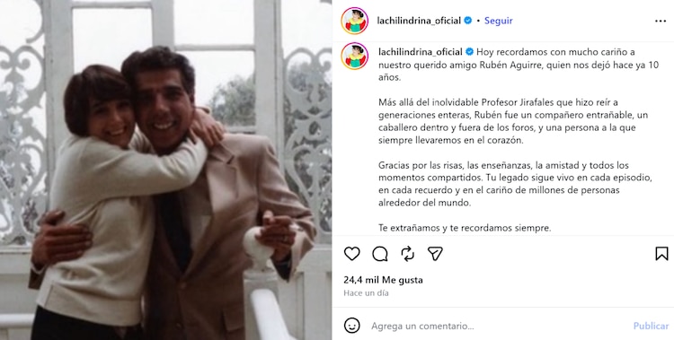 La Chilindrina recuerda al Profesor Jirafales (Rubén Aguirre)