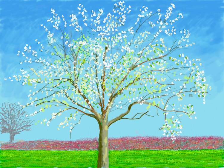 Obra de la exposición “David Hockney: the arrival of spring, Normandy, 2020”.