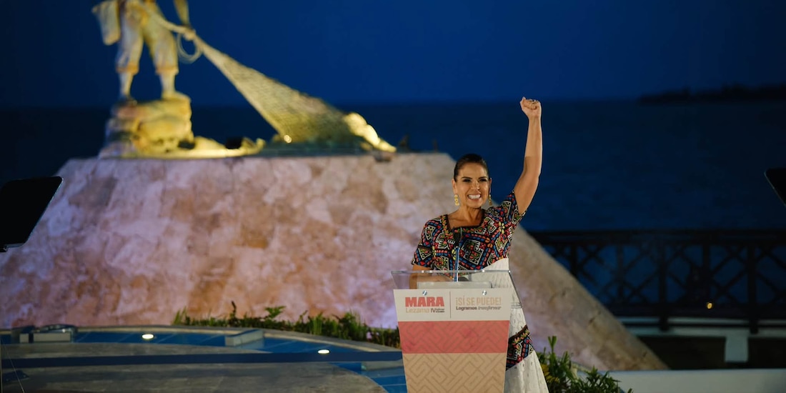 La gobernadora Mara Lezama durante la presentación de su Cuarto Informe de Gobierno, el 6 de septiembre de 2026.
