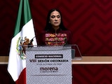 Ariadna Montiel, dirigente nacional de Morena, durante su intervención en la Sesión Ordinaria del Congreso.