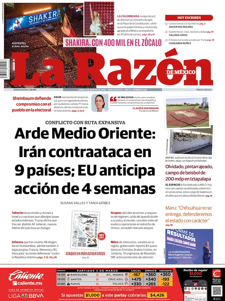 La Razón 02 Marzo 2026