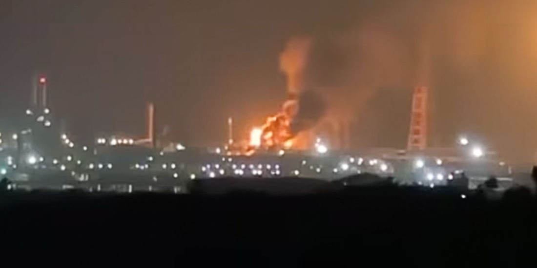 Incendio en refinería de Salina Cruz, Oaxaca.