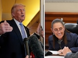 Claudia Sheinbaum, presidenta de México (der.), habló con su homólogo de Estados Unidos, Donald Trump (izq.).