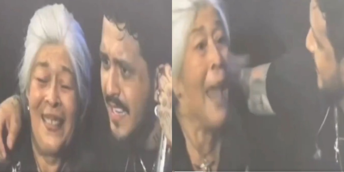Christian Nodal besa a una fan viejita en pleno show