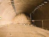 Imagen del túnel afectado por el deslave.
