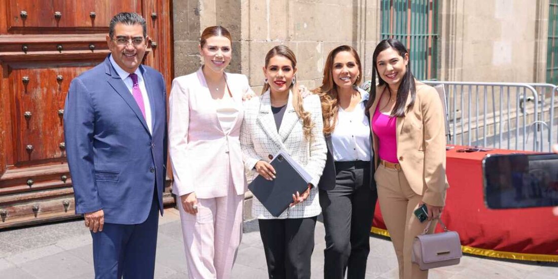 Evelyn Salgado participa en reunión de gobernadores con AMLO.