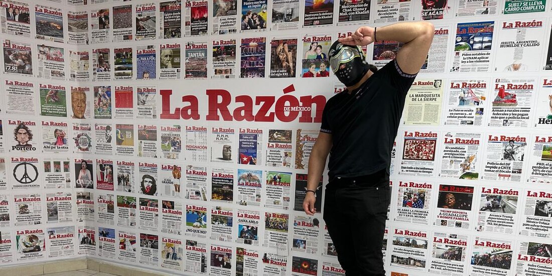 El joven luchador, en su visita a la redacción de La Razón.