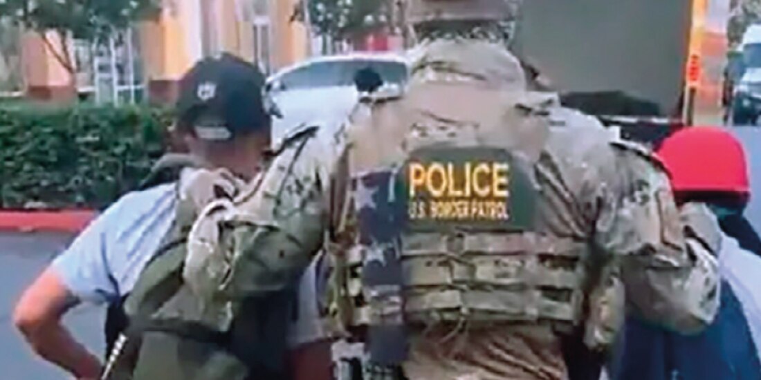 Aspecto de una redada migratoria en Los Ángeles