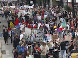 Segunda protesta por el agua contaminada en Guadalajara, Jalisco, el 18 de octubre de 2026.