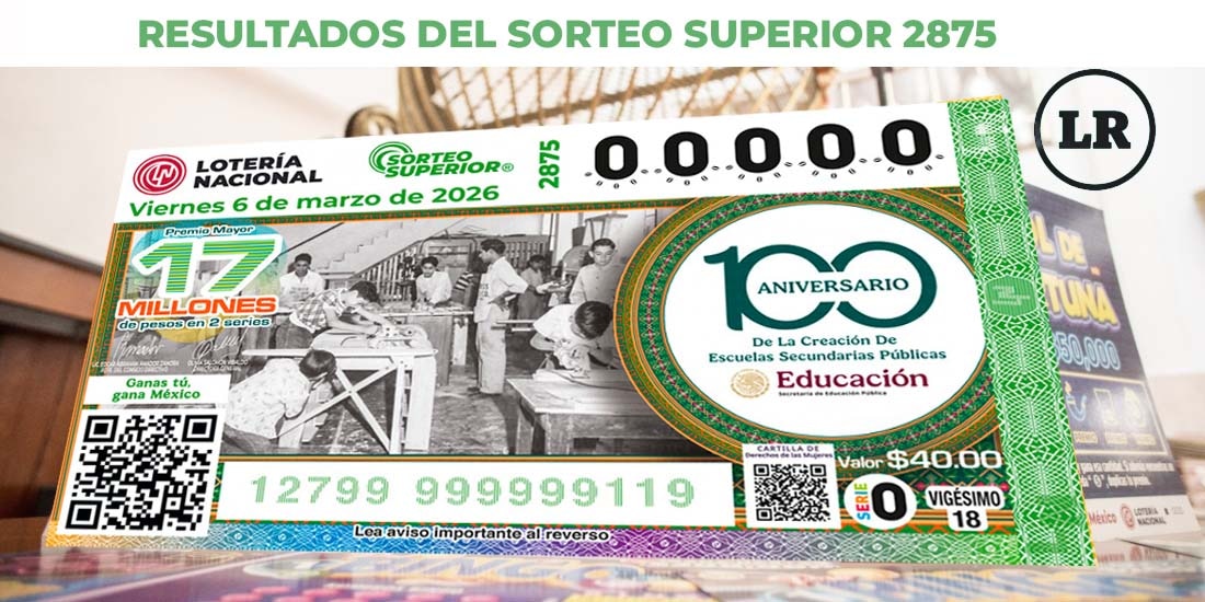Resultados del Sorteo Superior 2875 del 6 de marzo del 2026.