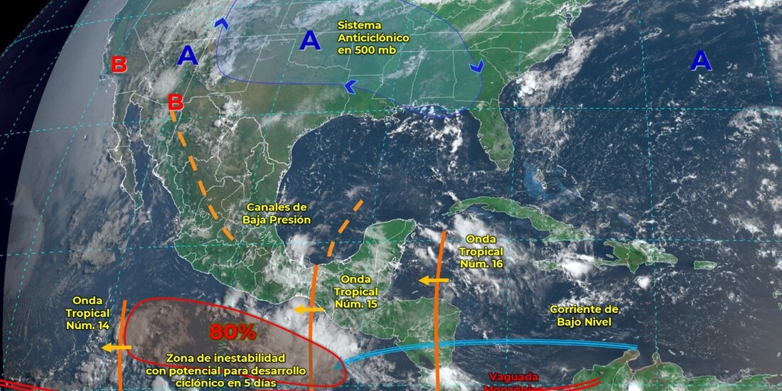 SMN pronostica posible ciclón tropical para el próximo martes 26 de julio.