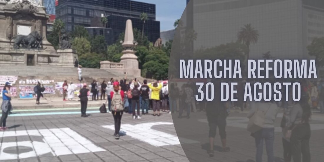 Así es la marcha en Paseo de la Reforma hoy viernes 30 de agosto de 2024.