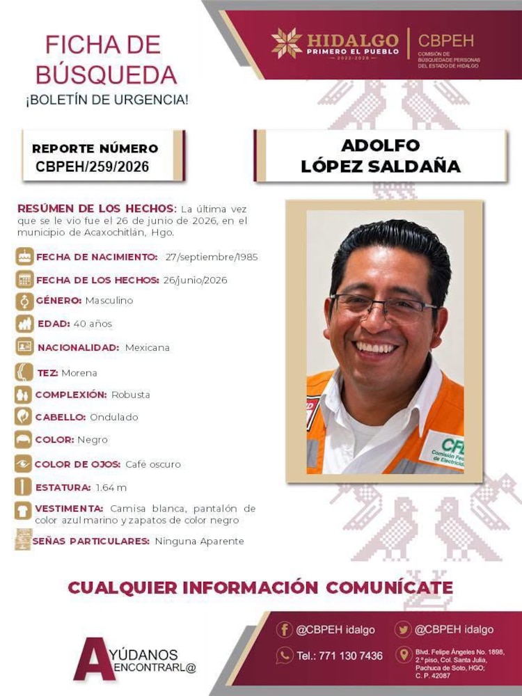 Ficha de búsqueda de Adolfo López Saldaña