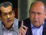 Sergio Gutiérrez Luna, presidente de la Mesa directiva de la Cámara de Diputados (Izq.) y Rubén Moreira, coordinador de los diputados del PRI (Der.).