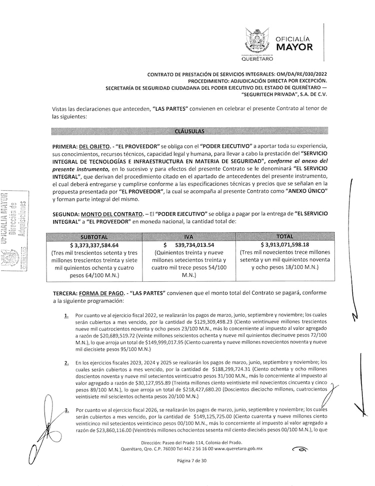 LOS COSTOS │ Convenio de prestación de servicios con la empresa