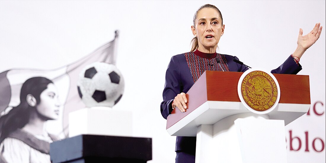 La Presidenta Claudia Sheinbaum, ayer en conferencia de prensa.