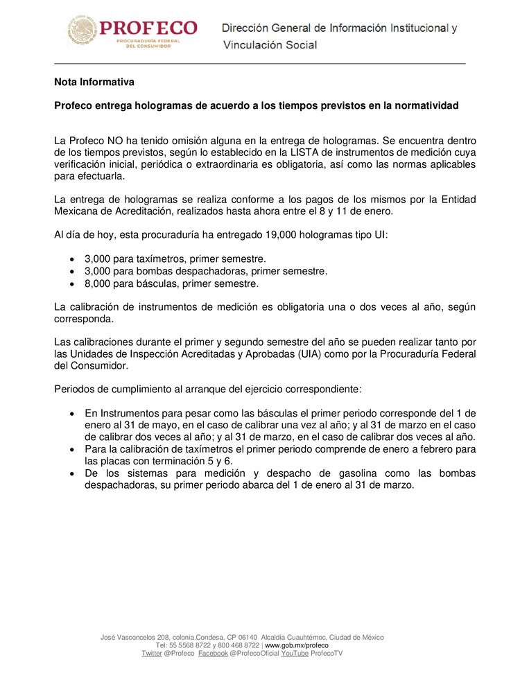 La aclaración de la Profeco.