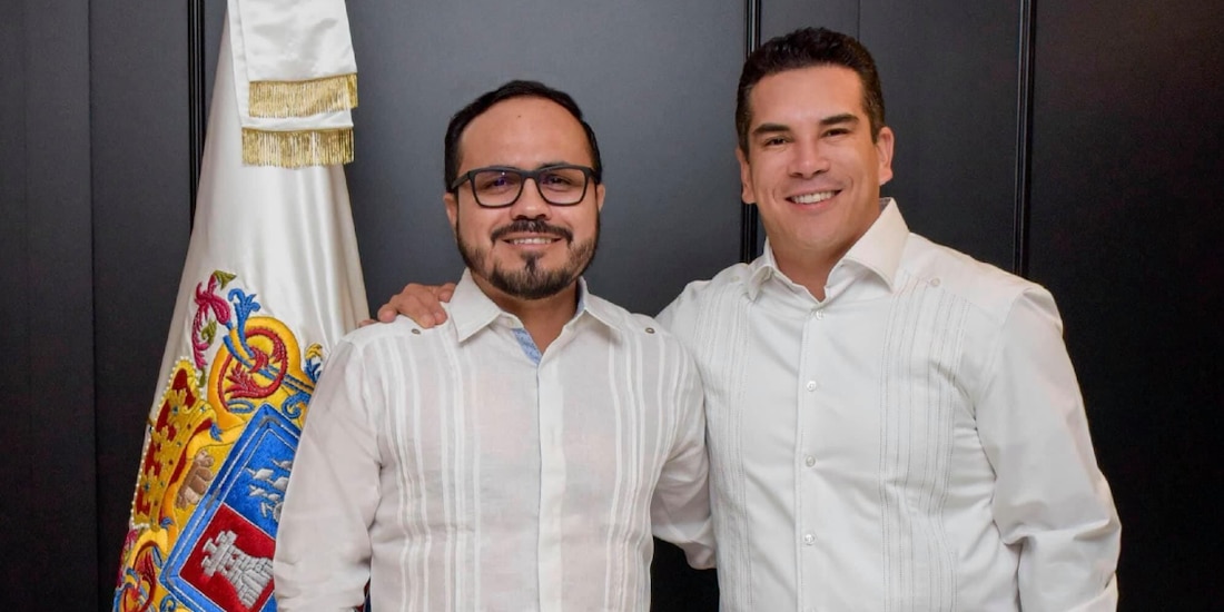 Walter Olivera Valladares, exvocero de Alito durante su gestión en Campeche, y el dirigente priista, en imagen de archivo.