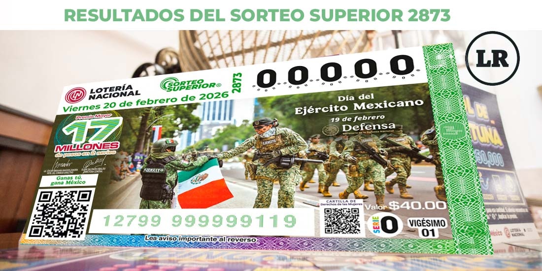 Resultados del Sorteo Superior 2873 del 20 de febrero del 2026.