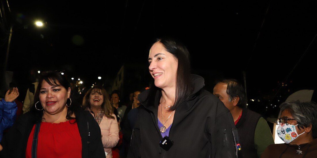 Lía Limón, alcaldesa de Álvaro Obregón, durante la entrega del camino blindado 17.