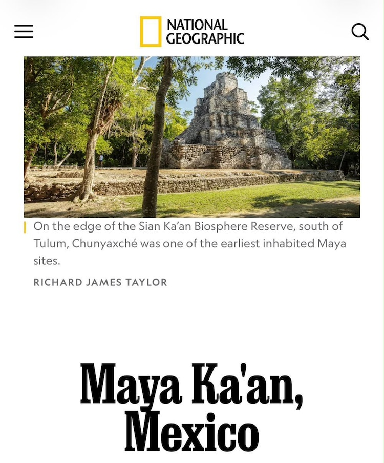 Maya Ka'an recibe mención especial en artículo de National Geographic.