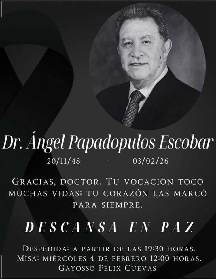 Ángel Papadopulos Escobar nació el 20 de noviembre de 1948.