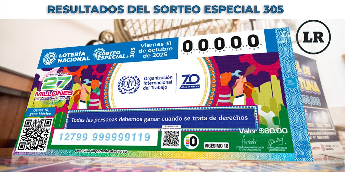 Sorteo Especial 305: Resultados del 31 de octubre del 2025 de Lotería Nacional.