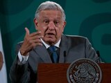 El Presidente López Obrador en conferencia matutina, este miércoles.