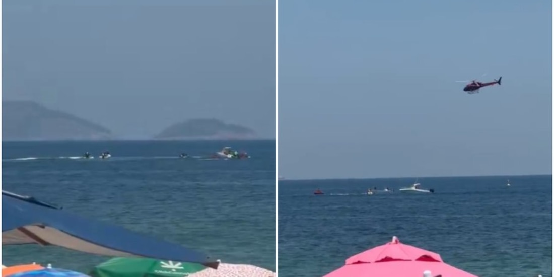 Avioneta publicitaria se estrella frente a playa de Copacabana, en Brasi.