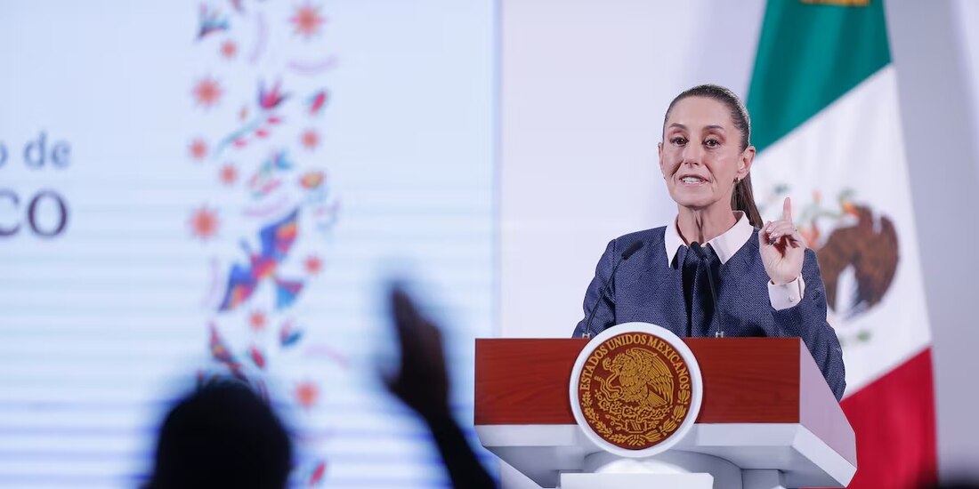 Claudia Sheinbaum, Presidenta de México, en Palacio Nacional.