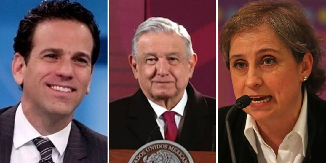Carlos Loret de Mola, Andrés Manuel López Obrador y Carmen Aristegui.