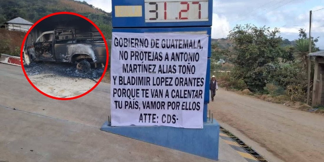 El lunes aparecieron mantas firmadas por el Cártel de Sinaloa con mensajes dirigidos al gobierno guatemalteco.