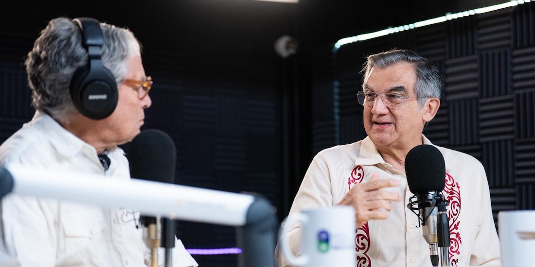 El gobernador Américo Villarreal, en el programa "Diálogos con Américo".