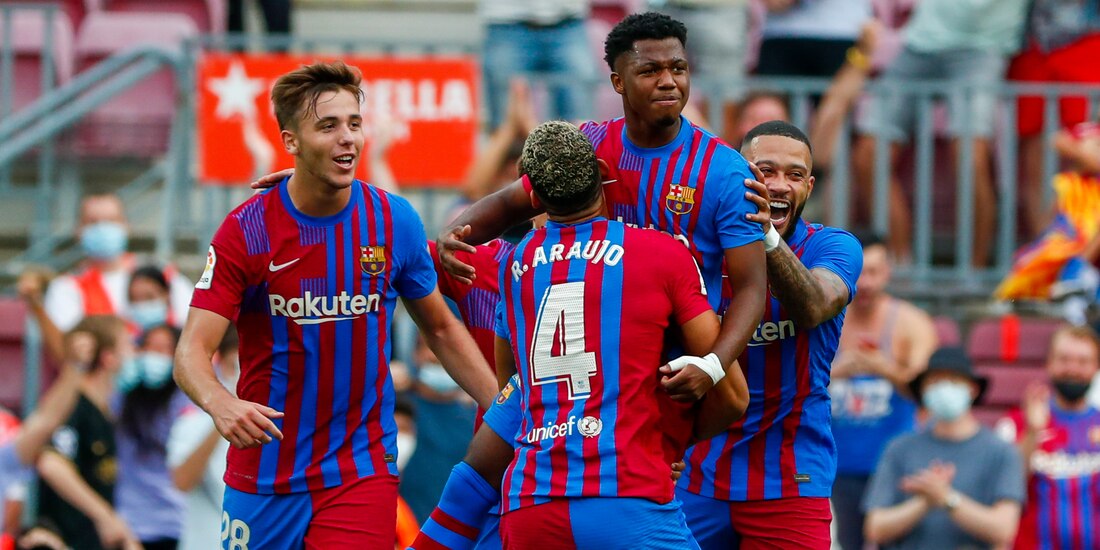 Jugadores del Barcelona celebran un gol contra el Levante el pasado 26 de septiembre en LaLiga.