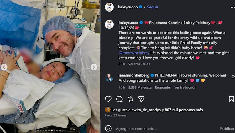 Kaley Cuoco anuncia el nacimiento de su segunda hija