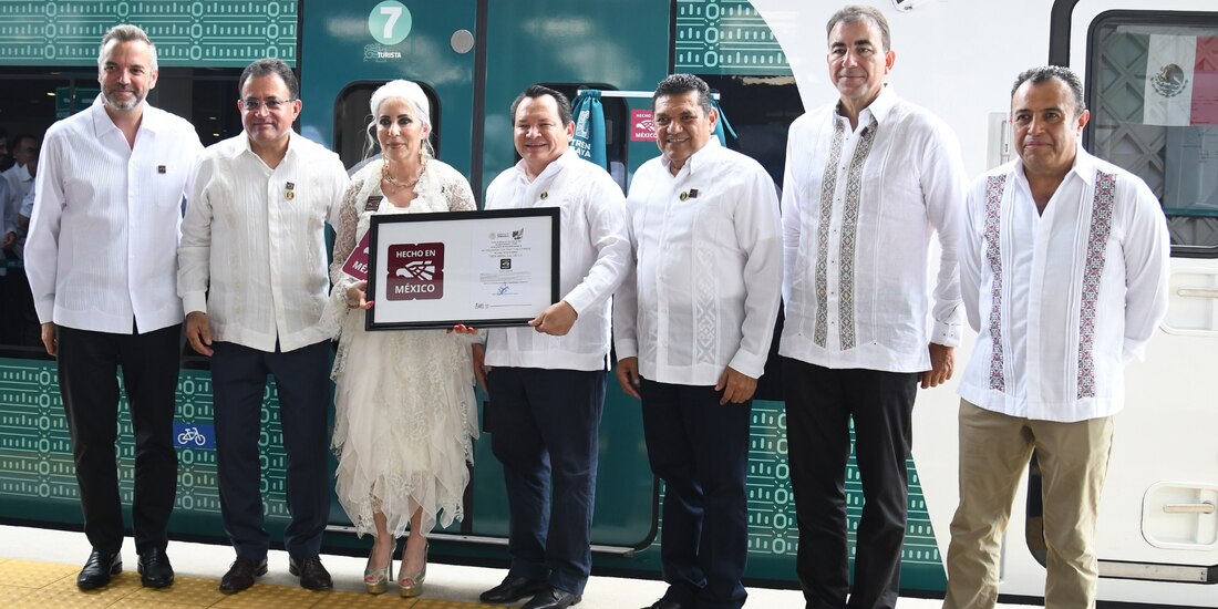 Autoridades entregaron al Tren Maya el distintivo “Hecho en México” en Mérida Teya.