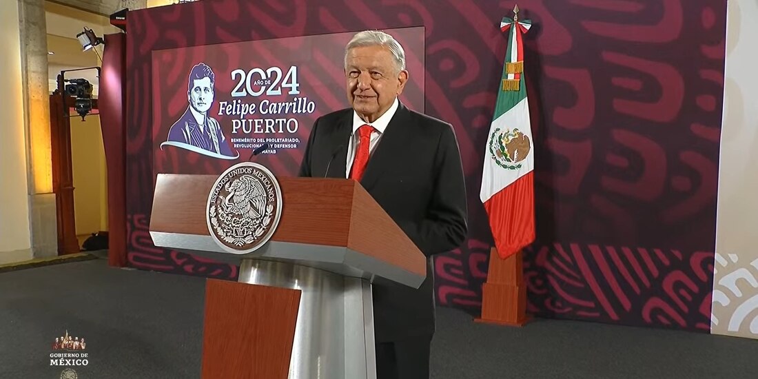 Andrés Manuel López Obrador este miércoles en Palacio Nacional.